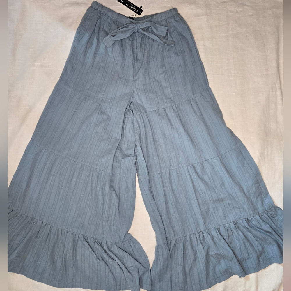Papermoon wide leg palazzo ruffle pants - Picture 4 of 8